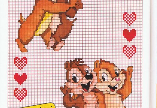 Chip ’n’ Dale and Cindy with hearts