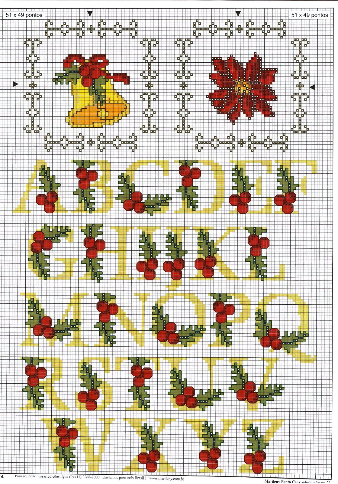 Christmas alphabet berries