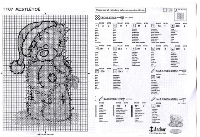 Christmas cute teddy bear free cross stitch pattern (2)