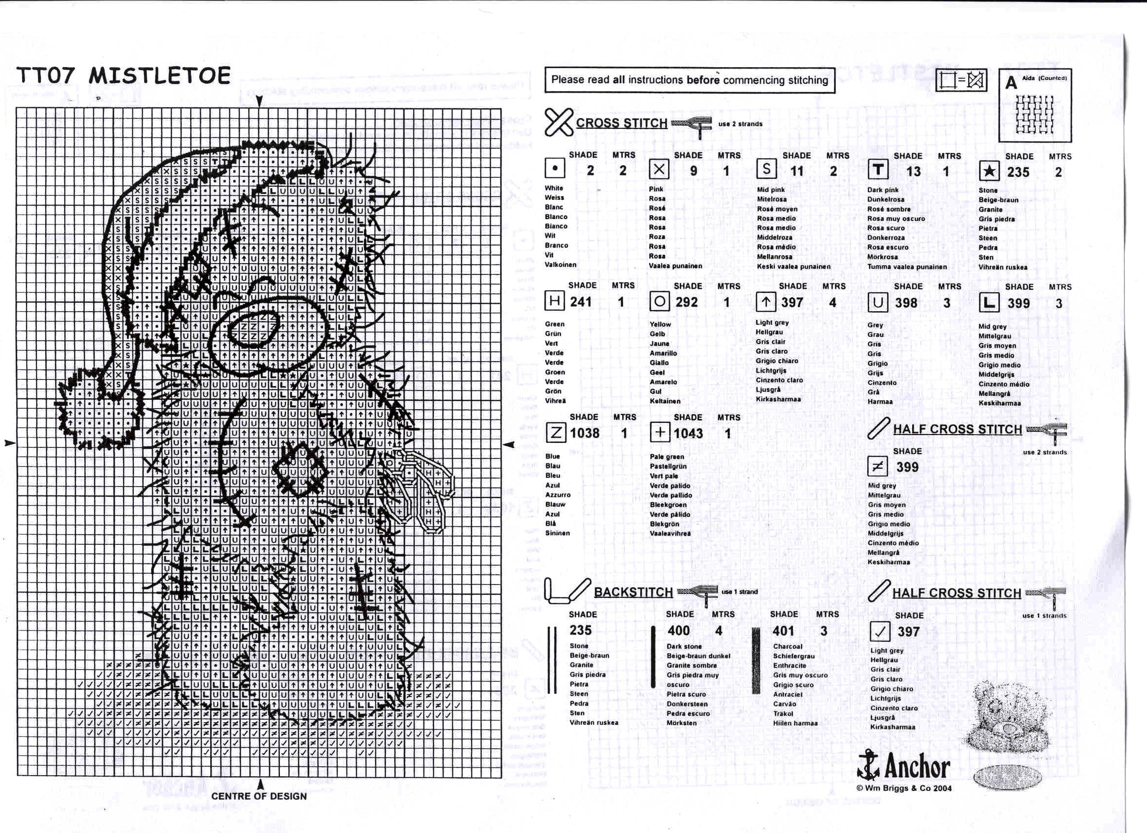 Christmas cute teddy bear free cross stitch pattern (2)