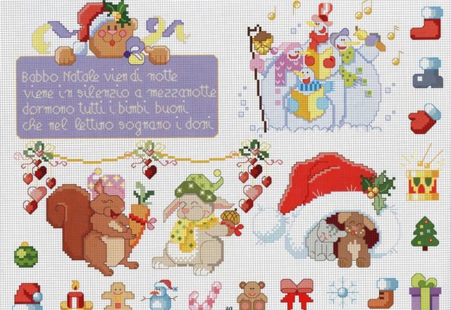 Christmas nursery rhyme cross stitch pattern