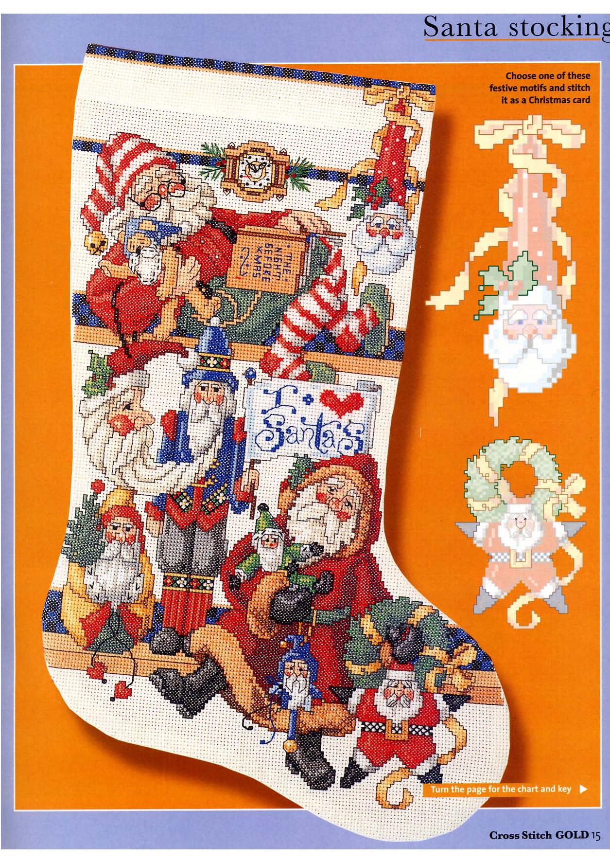 Christmas stocking with many Santa Claus (2)