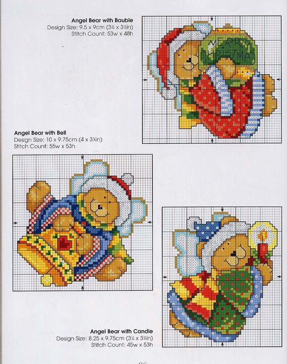 Christmas teddy bears cross stitch pattern (2)