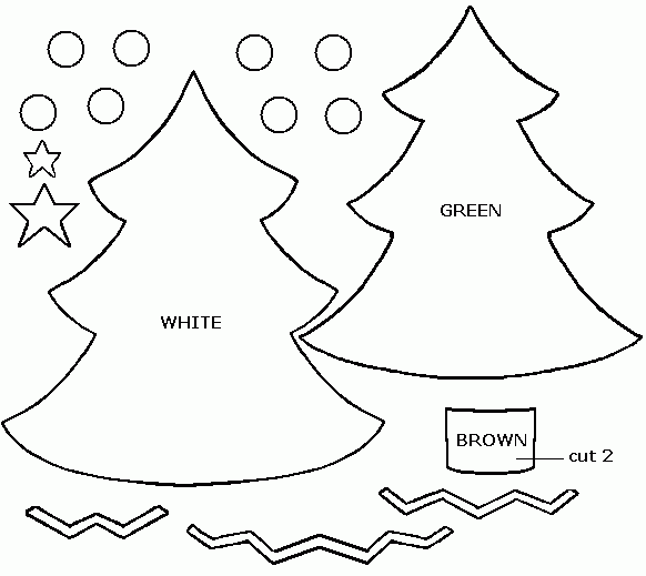 Christmas tree free felt pannolenci pattern