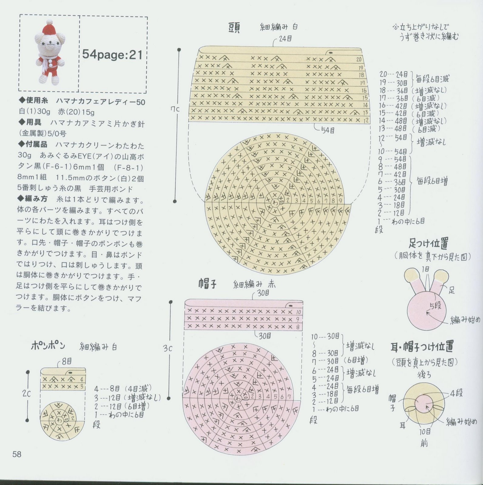Christmas white bear amigurumi pattern(2)