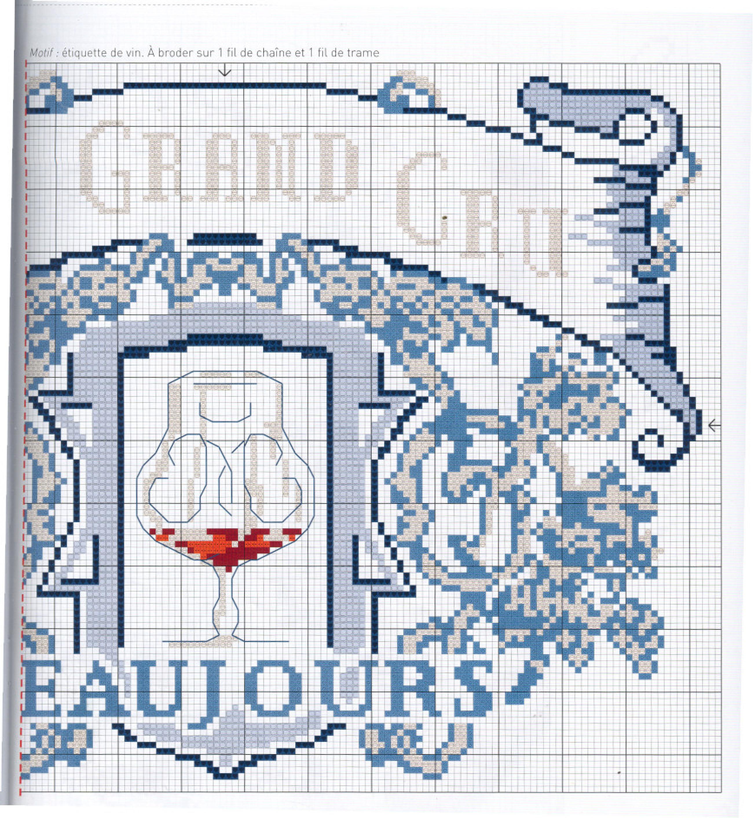 Coat of arm of French vineyard cross stitch pattern (2)