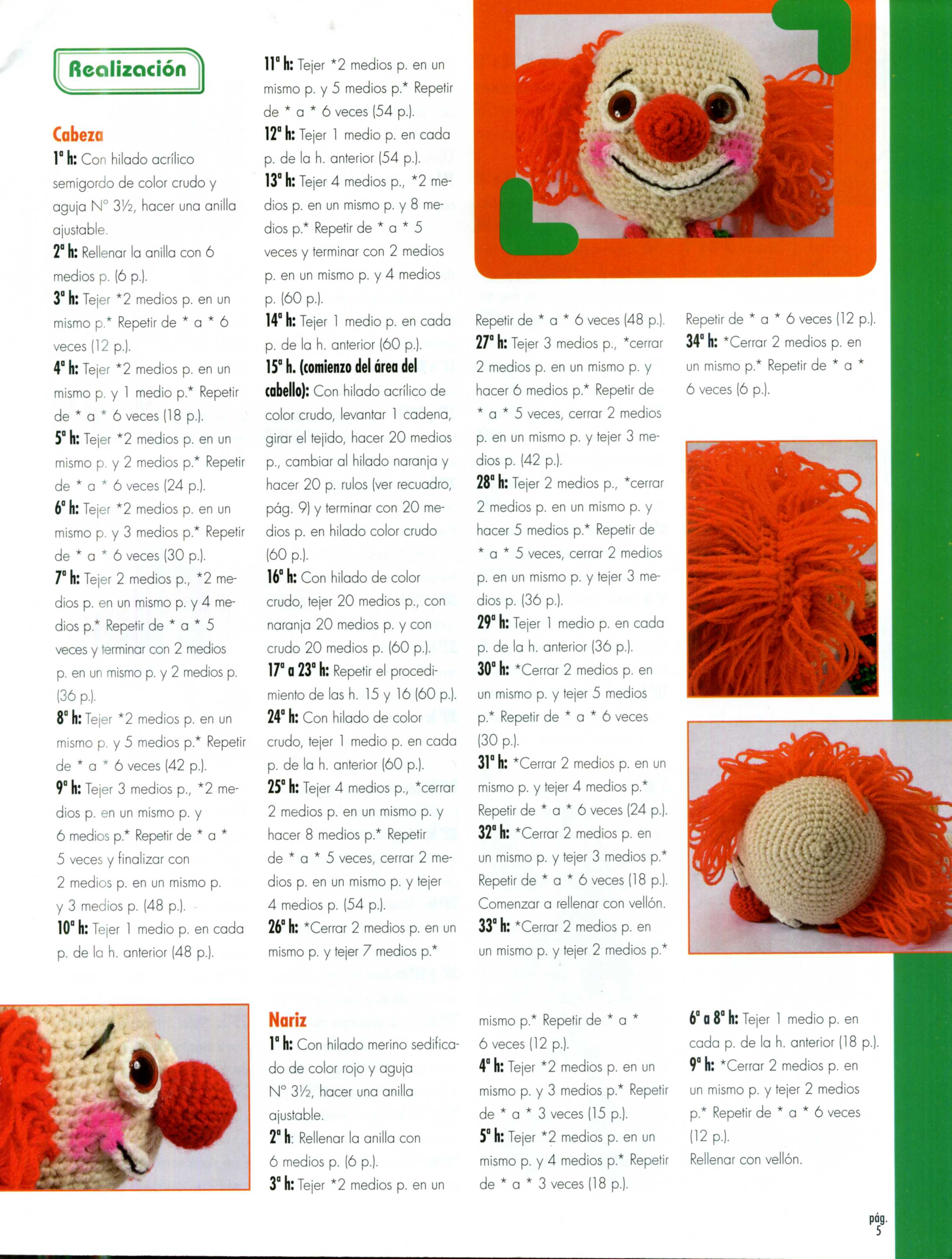 Colored clown amigurumi pattern (2)