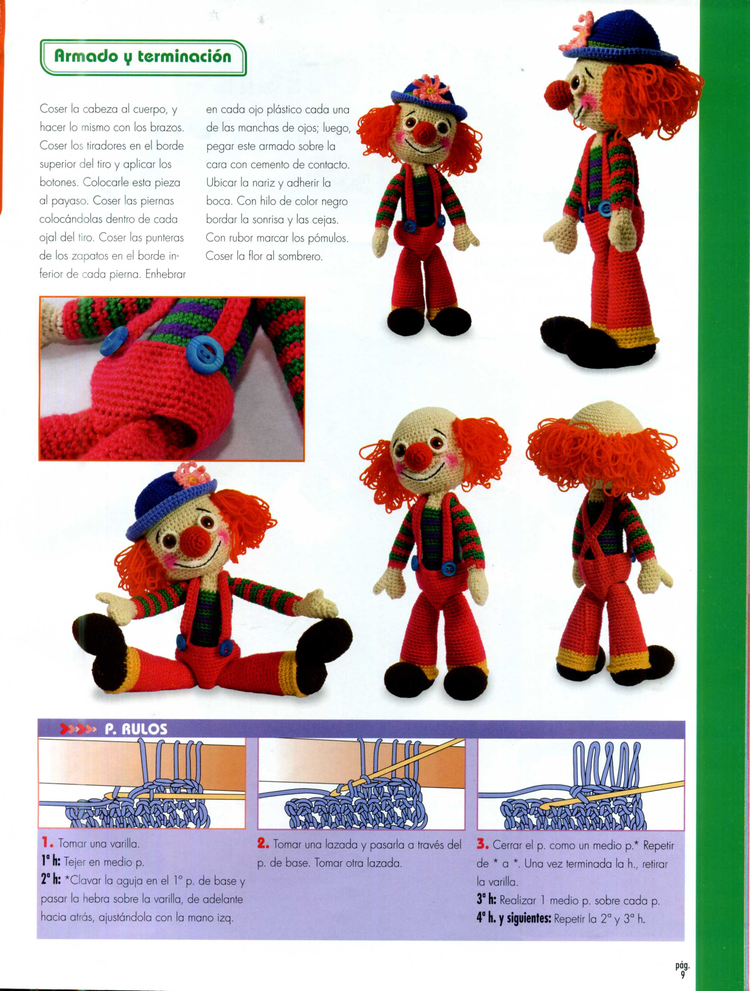 Colored clown amigurumi pattern (6)