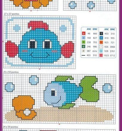 Colorful fish free cross stitch patterns