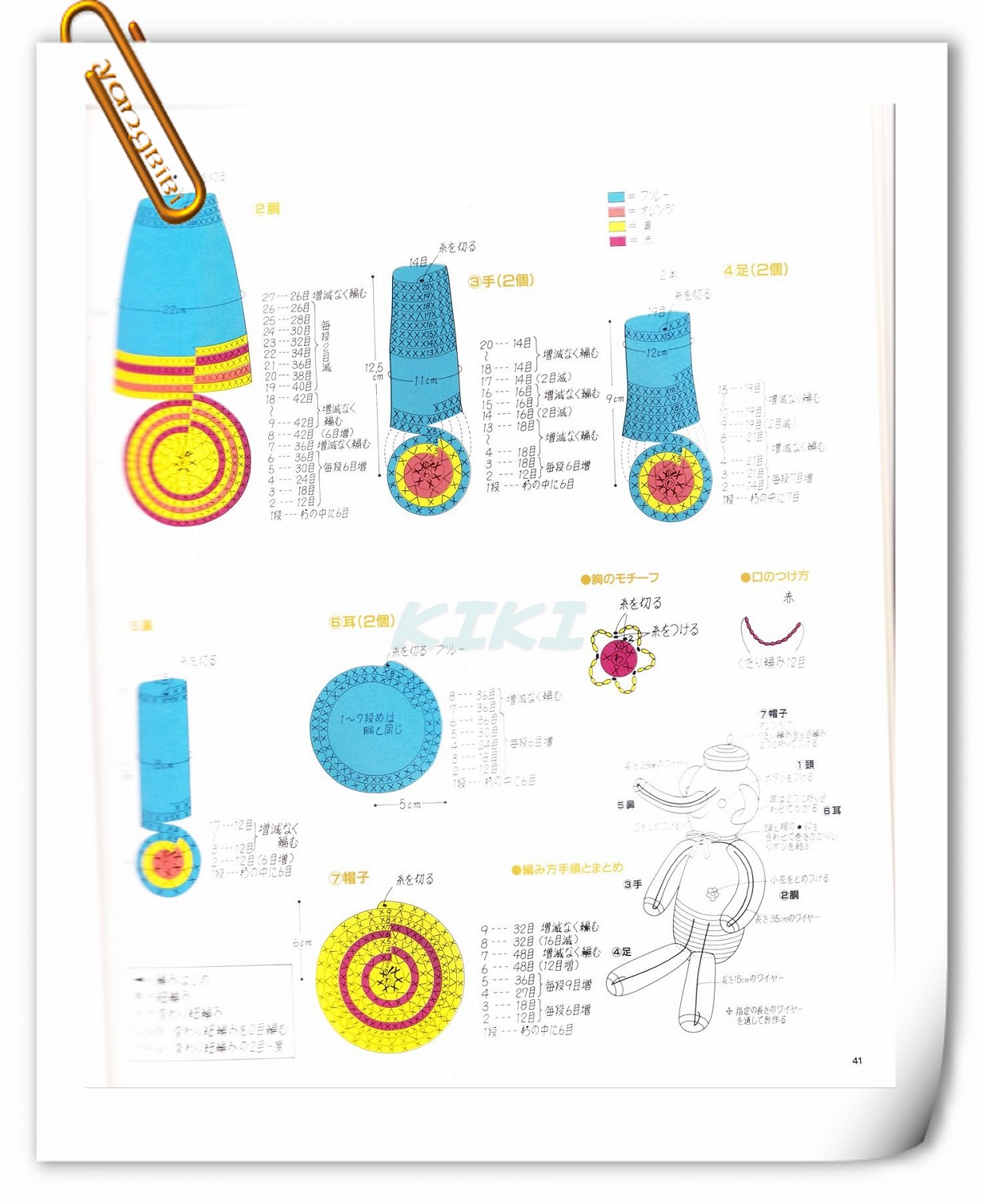 Colorful striped elephant amigurumi pattern (3)