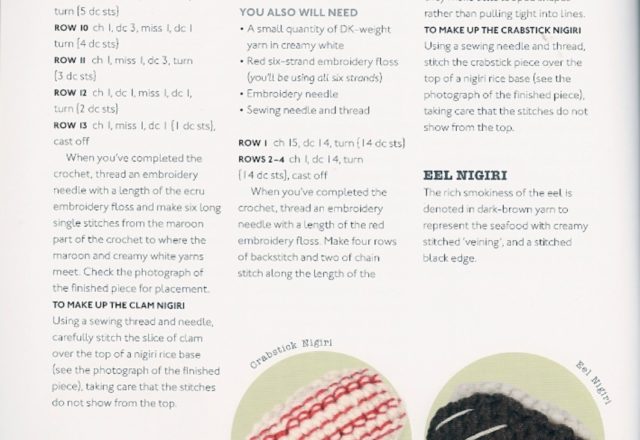 Crabstick and eel nigiri amigurumi pattern (4)