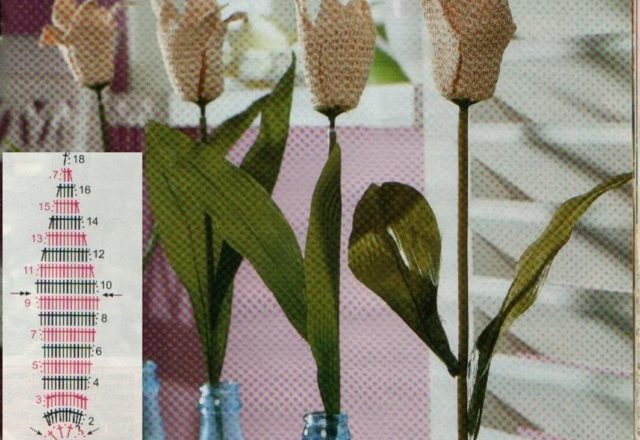 Crcohet Tulips flowers