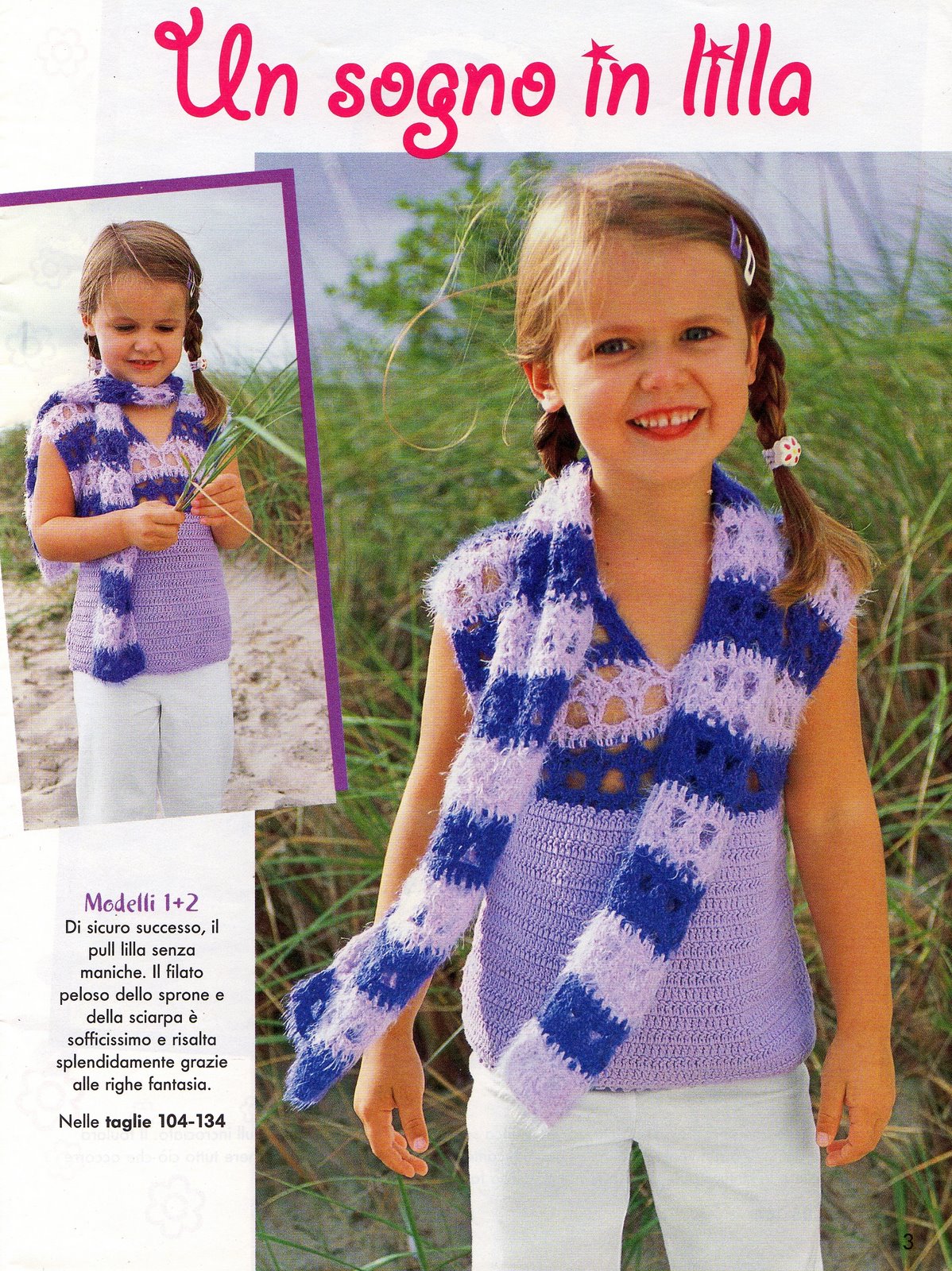 Crochet Child Lilac pull and scarf (1)