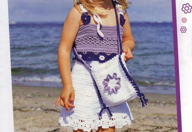 Crochet Child camisole skirt belt handbag (1)