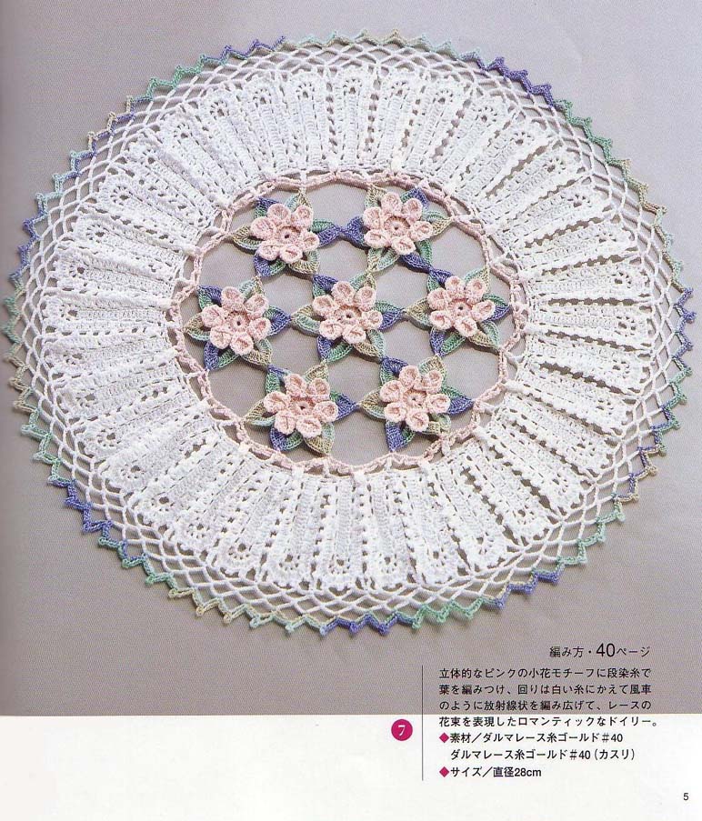 Crochet Round doily roses (1)