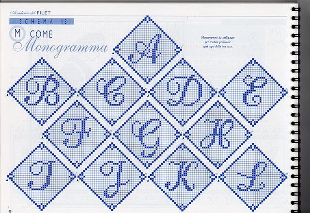 Crochet alphabet with rhombus (1)