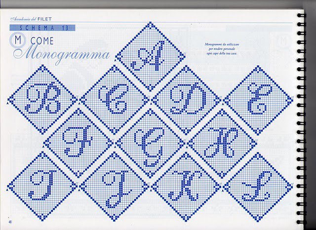 Crochet alphabet with rhombus (1)