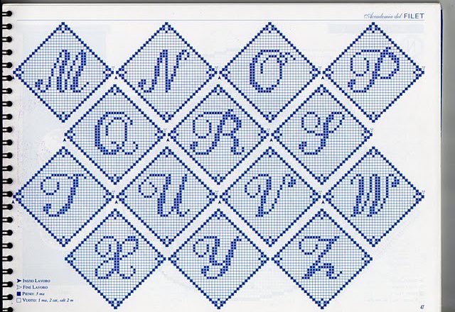 Crochet alphabet with rhombus (2)