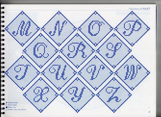 Crochet alphabet with rhombus (2)