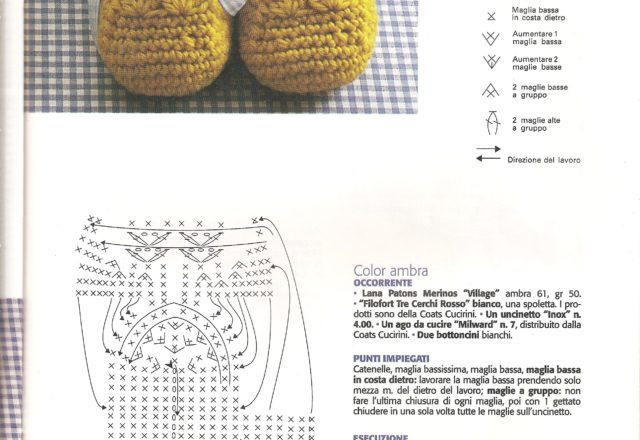 Crochet baby yellow shoes with buttons