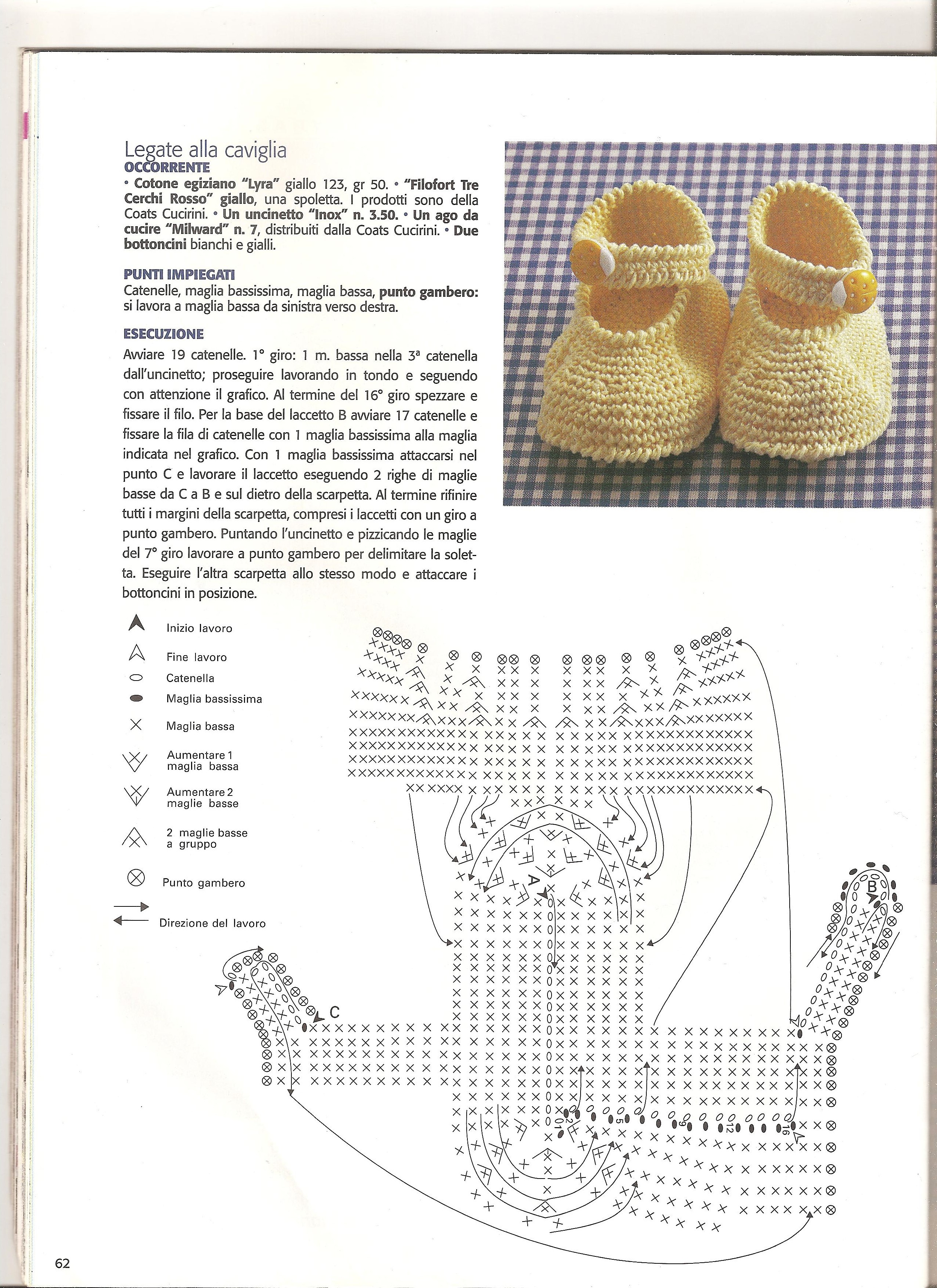 Crochet baby yellow shoes