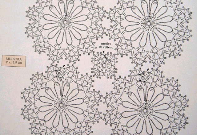 Crochet bedspread with rounded tiles (2)