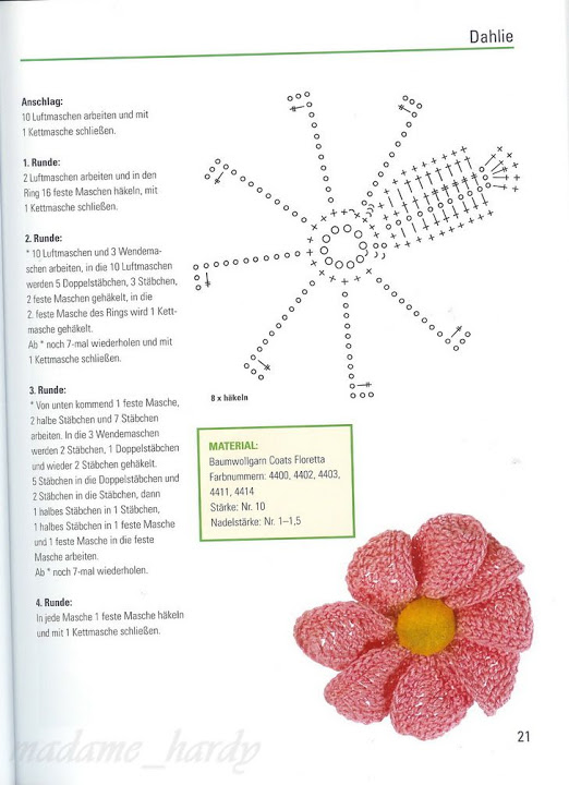 Crochet daisy flower