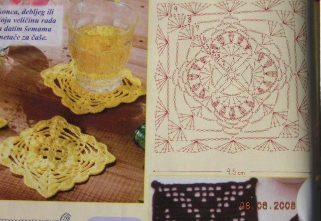 Crochet flower coasters