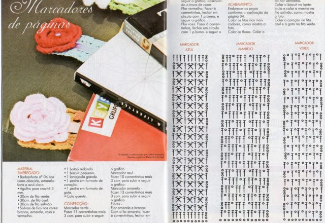 Crochet flowers bookmark (1)