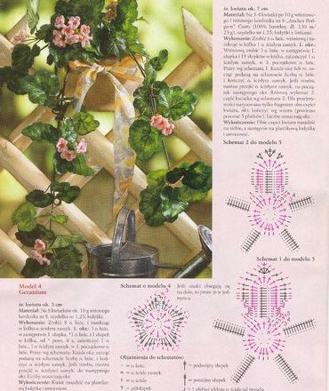 Crochet geranium flower