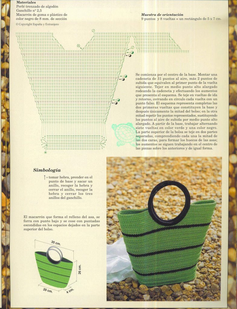 Crochet green bag