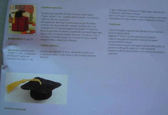 Crochet hat starched