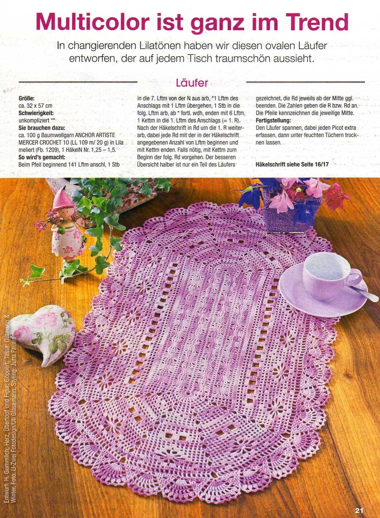 Crochet oval breakfast placemat (1)