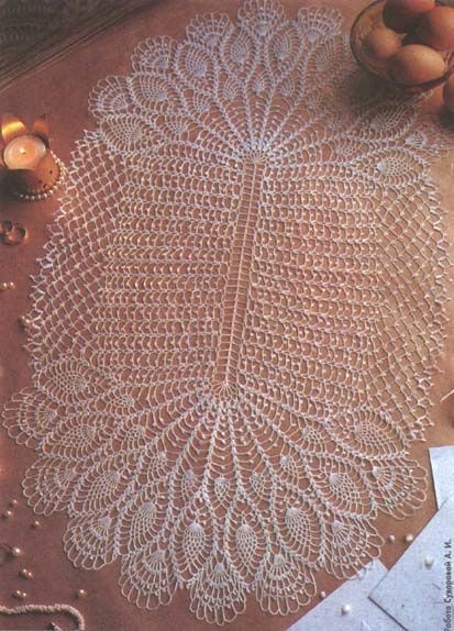 Crochet oval perforated doily (1)