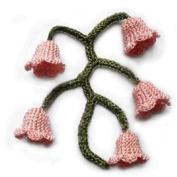 Crochet pink lily of the valley (1)