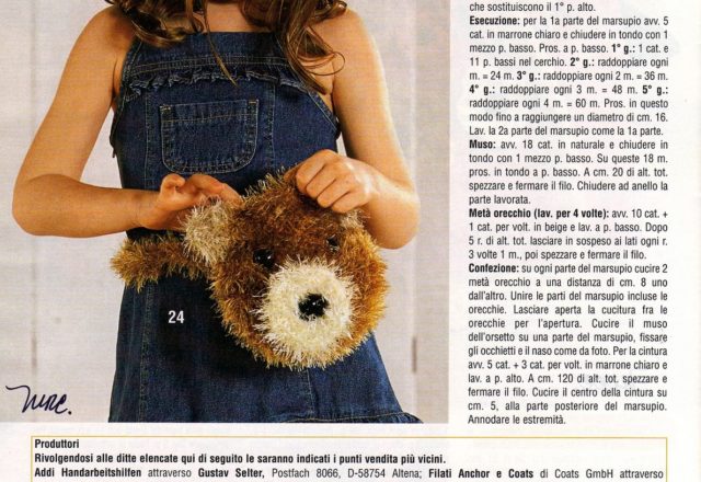 Crochet pouch baby bear