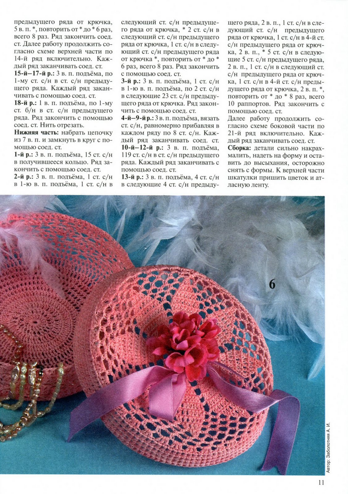 Crochet round wedding favor box starched (1)