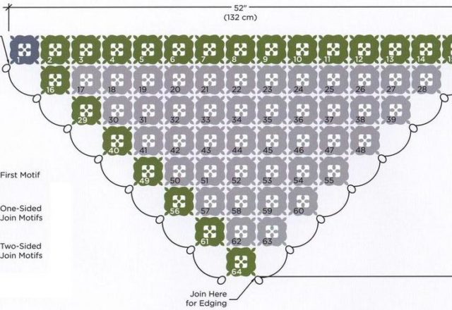 Crochet shawl with square (3)