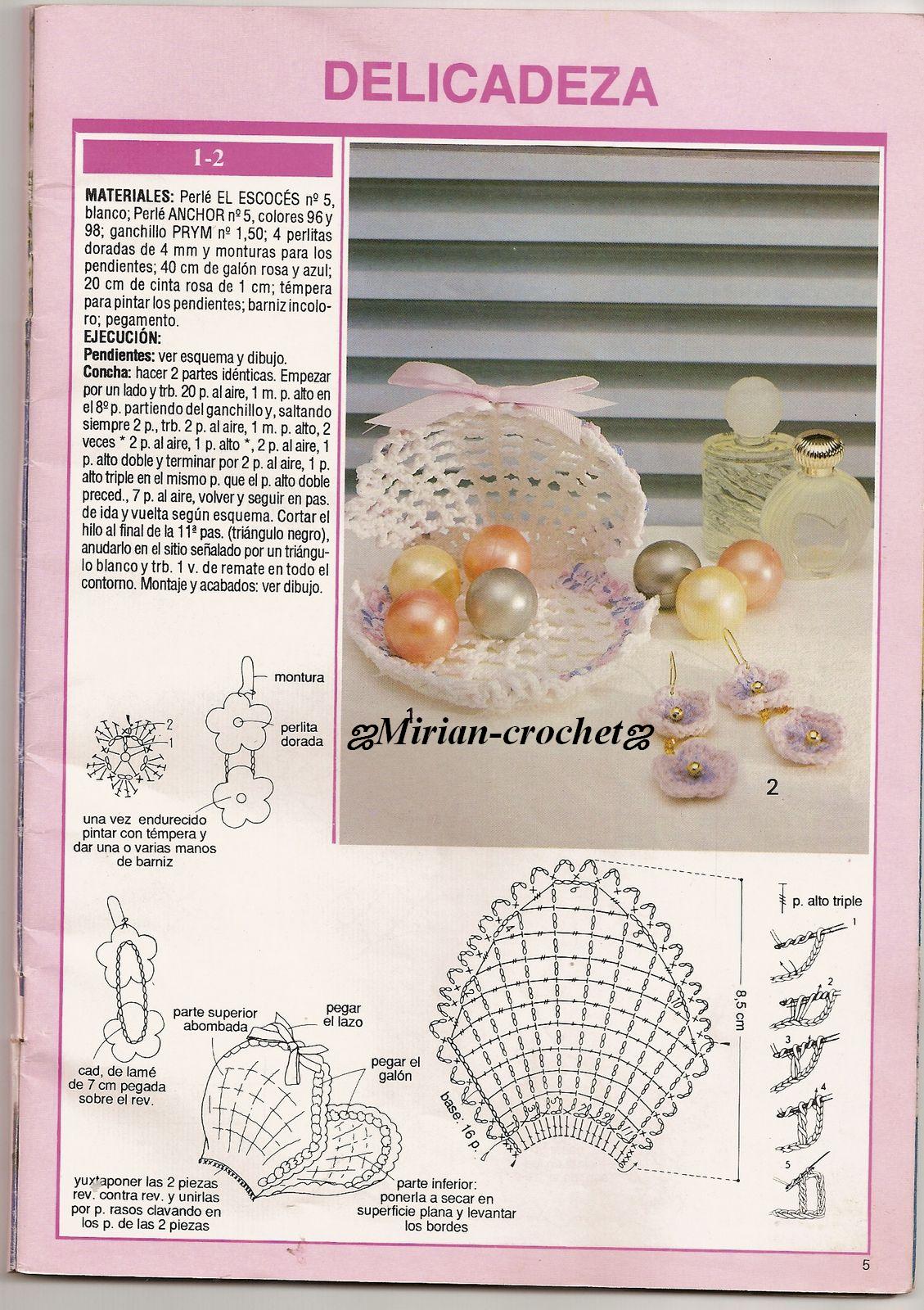 Crochet shell starched