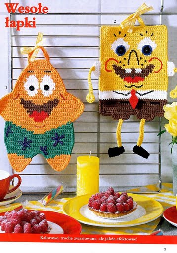 Crochet spongebob beautiful potholder (1)