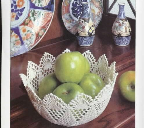 Crochet starched basket for fruit (1)