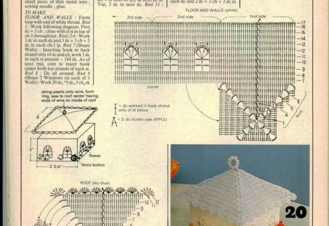 Crochet starched box shaped house
