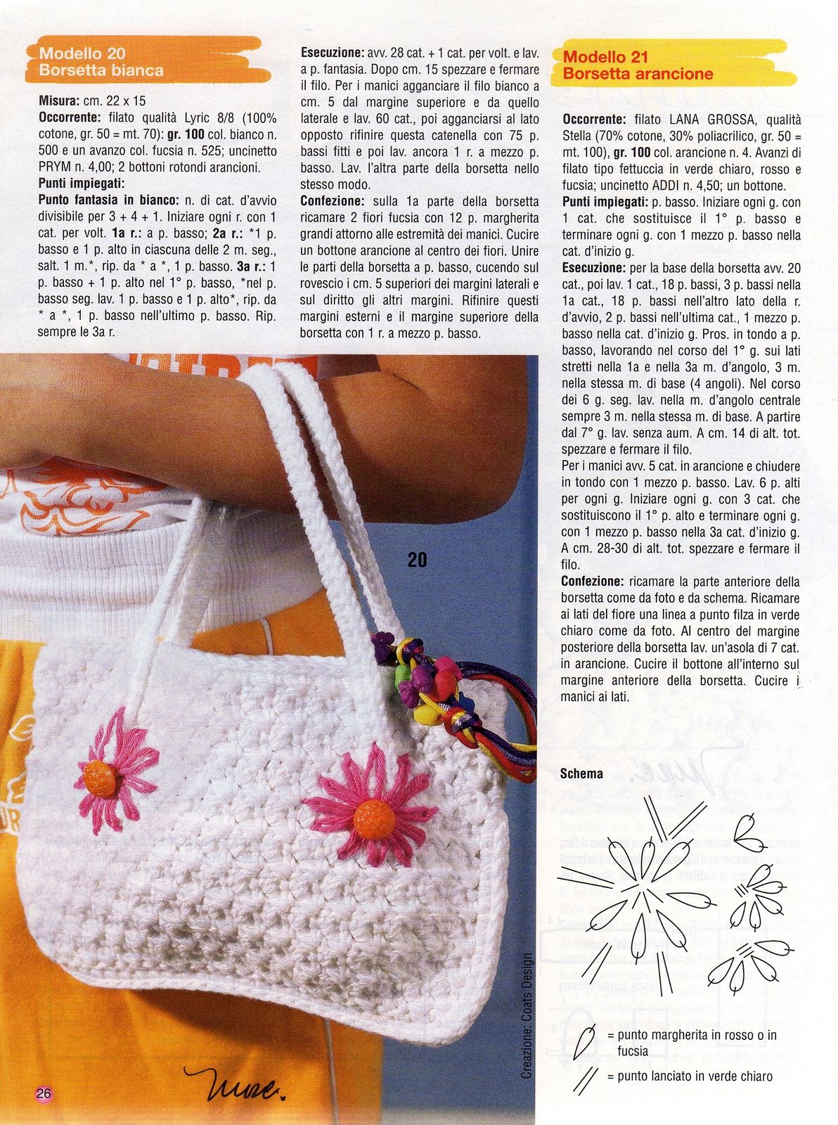 Crochet white handbag