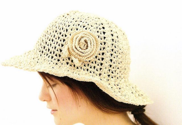 Crochet wide brimmed hat women (1)
