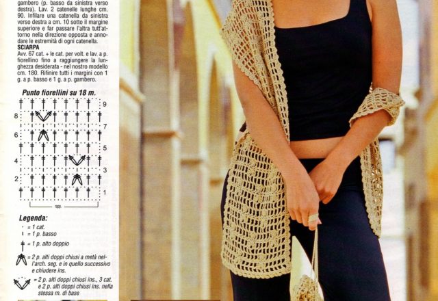 Crochet woman bag and scarf roundup