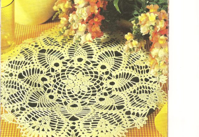 Crochet yellow round Doily (1)