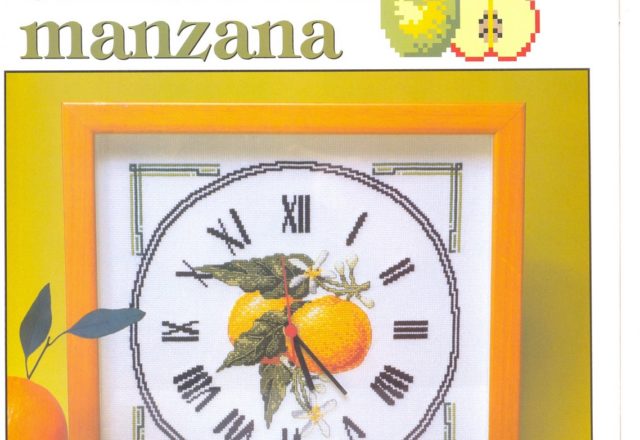 Cross stich orange clock (1)