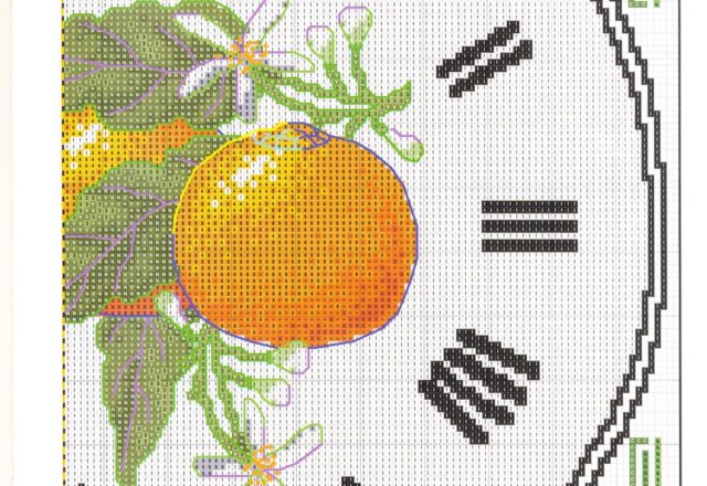 Cross stich orange clock (3)