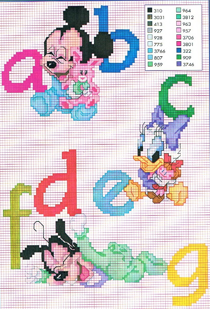 Cross stitch Baby Disney Alphabet (1)