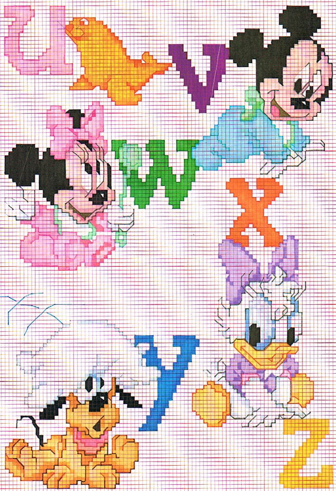 Cross stitch Baby Disney Alphabet (4)